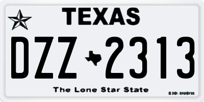 TX license plate DZZ2313