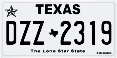 TX license plate DZZ2319