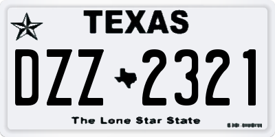 TX license plate DZZ2321