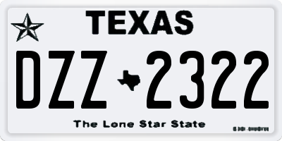 TX license plate DZZ2322