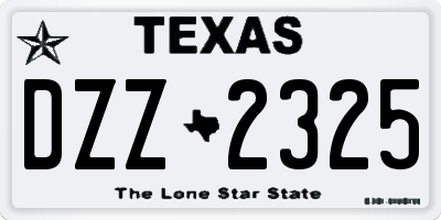 TX license plate DZZ2325