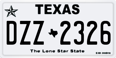 TX license plate DZZ2326