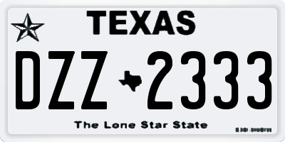 TX license plate DZZ2333