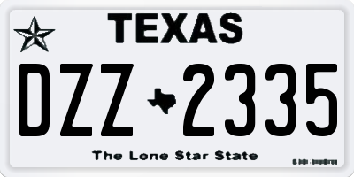 TX license plate DZZ2335