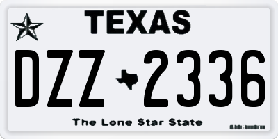 TX license plate DZZ2336
