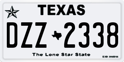 TX license plate DZZ2338