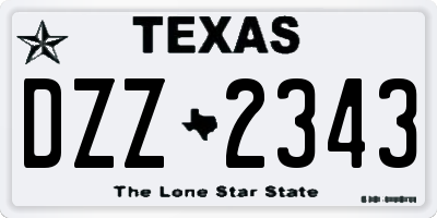 TX license plate DZZ2343