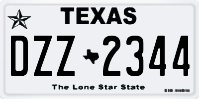 TX license plate DZZ2344