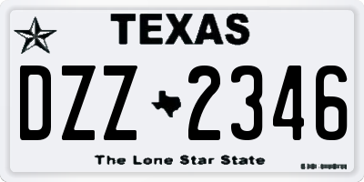 TX license plate DZZ2346