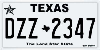 TX license plate DZZ2347