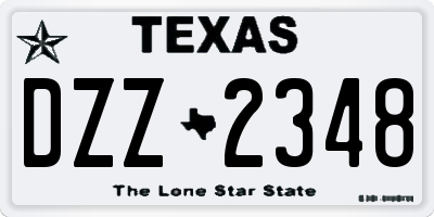 TX license plate DZZ2348
