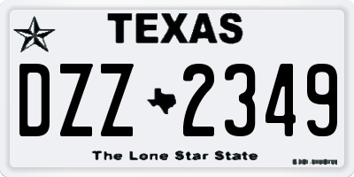 TX license plate DZZ2349