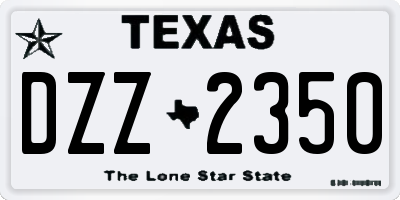 TX license plate DZZ2350