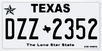 TX license plate DZZ2352