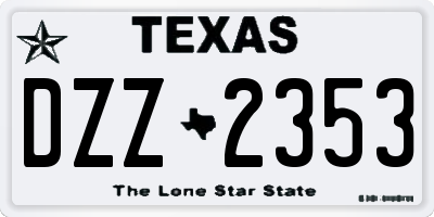 TX license plate DZZ2353