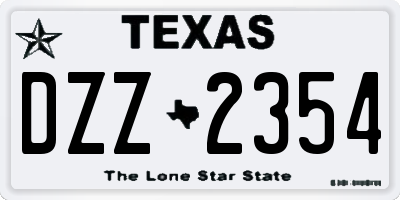 TX license plate DZZ2354