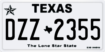 TX license plate DZZ2355