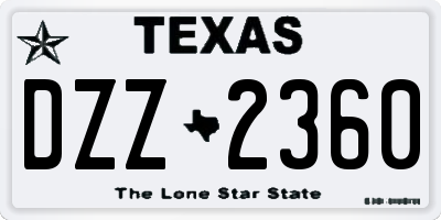 TX license plate DZZ2360