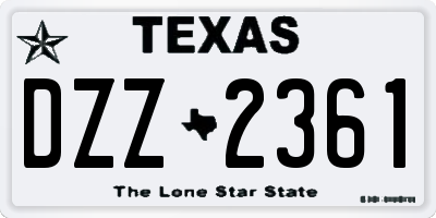 TX license plate DZZ2361