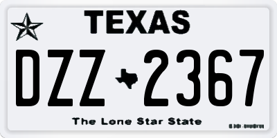 TX license plate DZZ2367