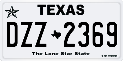 TX license plate DZZ2369