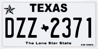 TX license plate DZZ2371