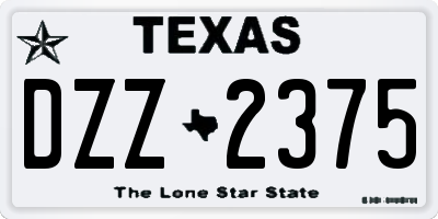 TX license plate DZZ2375