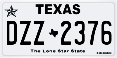 TX license plate DZZ2376