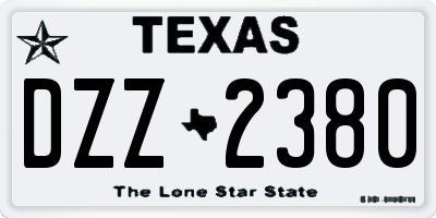 TX license plate DZZ2380