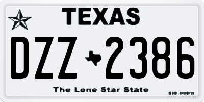 TX license plate DZZ2386