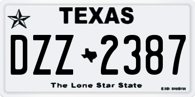 TX license plate DZZ2387