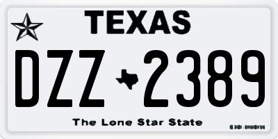 TX license plate DZZ2389