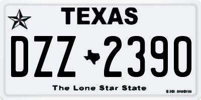 TX license plate DZZ2390