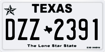 TX license plate DZZ2391