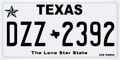 TX license plate DZZ2392