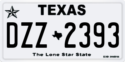 TX license plate DZZ2393