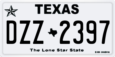 TX license plate DZZ2397