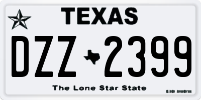 TX license plate DZZ2399