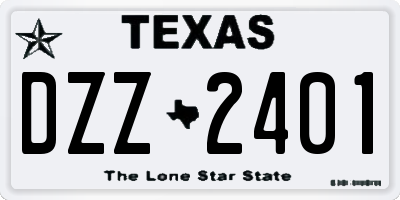 TX license plate DZZ2401