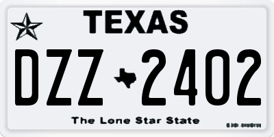 TX license plate DZZ2402