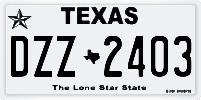 TX license plate DZZ2403