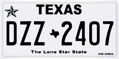 TX license plate DZZ2407