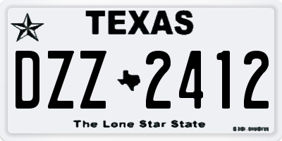 TX license plate DZZ2412