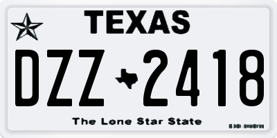 TX license plate DZZ2418