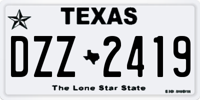 TX license plate DZZ2419