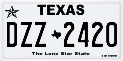 TX license plate DZZ2420