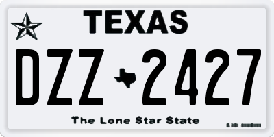 TX license plate DZZ2427