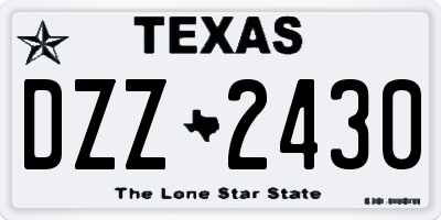 TX license plate DZZ2430