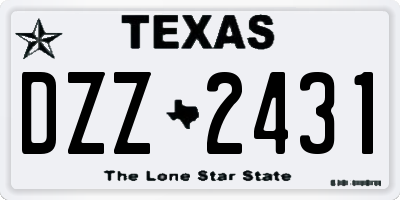 TX license plate DZZ2431