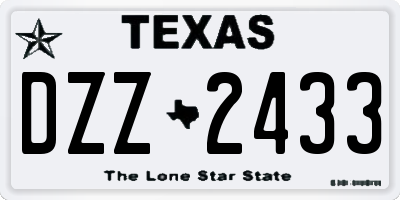 TX license plate DZZ2433